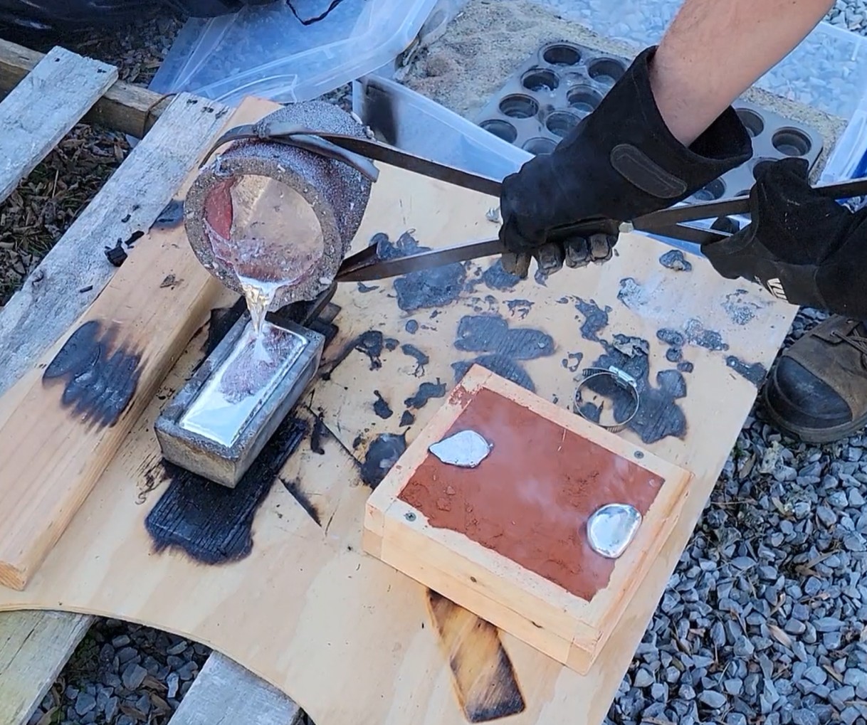 Pouring Molten Aluminum